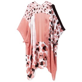 Beautiful Nomad Women's Kimono Swimsuit Coverups Beach Floral Casual Cardigan Bathing Suit Cover Up for Summer Swimwear Pink Leopard
