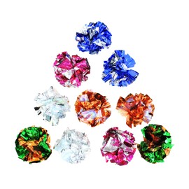 Andiker Andiker 10PC Cat Crinkle Balls, 2.36 Inches 5 Colors Kitten Balls Interactive Cat Toys for Indoor Cats to Chew, Chase, Swat, Bite, Hunt to Kill Time and Keep Fit(10 pcs)