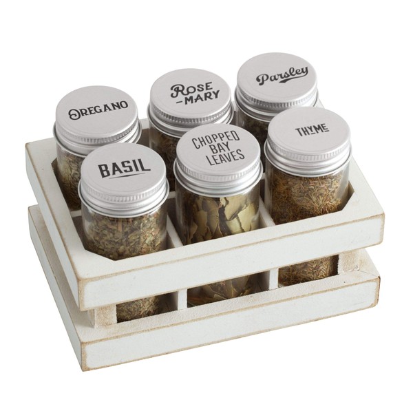 Kamenstein Good 6-Jar Italian Crate Spice Rack, White