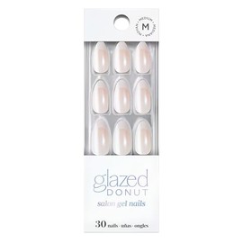 Dashing Diva Nailbliss Glazed Donut Gel Manicure Set - French Glaze - Salon Quality, Easy to Apply and Chip Resistant - Contains 30 Medium Length, Almond Shaped, Glue On Gel Nails