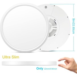 LightingWill 8.9 Inch LED Flush Mount Ceiling Light Fixture, 5000K Daylight White,1800LM, 18W, Flat Modern Round Lighting Fixture, 180W Equivalent White Ceiling Lamp for Kitchens, Bedrooms.etc.
