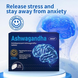 DHOP Ashwagandha Extra Strength – Stress & Mood Support with BioPerine – Non-GMO, 30 Vegetarian Capsules – Dietary & Wellness Supplement