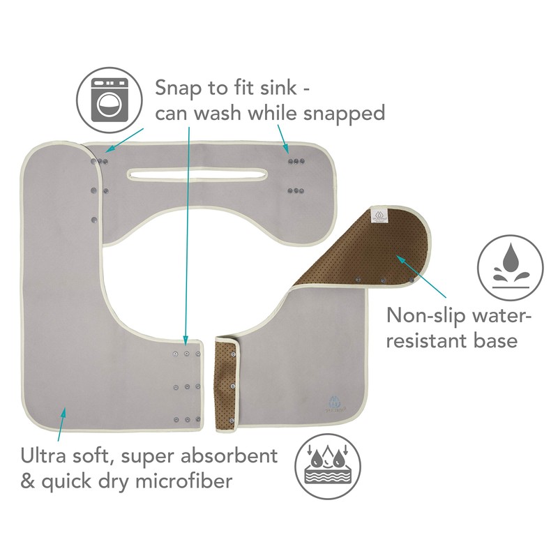 SPLASHPAD Bathroom Sink Mat, Clean and Dry Countertop Protector, Better