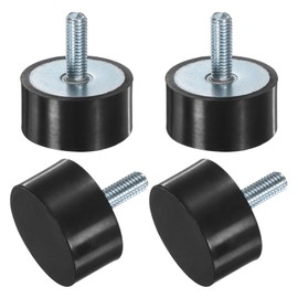 M METERXITY 4-Pack Rubber Mounts D40mmxH20mm Male Vibration Isolators Cylindrical Shock Absorber W M8 x 23mm Studs for Air Compressor/Car/Pump/Boat/Garage Motor/Bobbins Rubber Isolators
