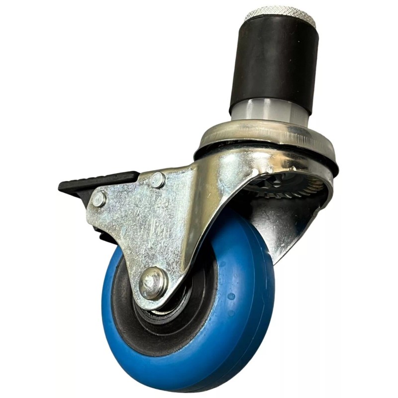 HYW Products Polyurethane 3-1/2" Total Lock Caster Threaded Stem 1.5" Expandable