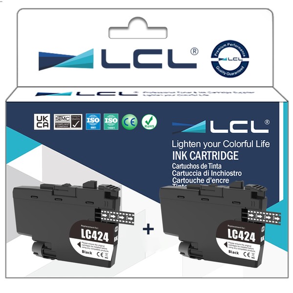 LCL Compatible Ink Cartridge LC-424 LC424 LC-424BK LC424BK (2 Black)