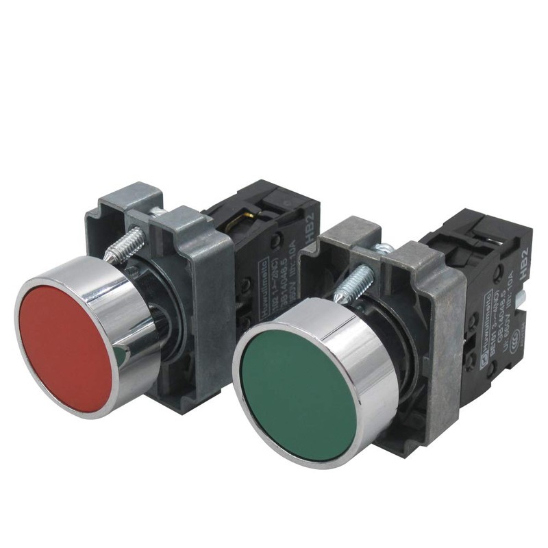mxuteuk 2pcs 22mm Momentary Push Button Switch SPST Red (1
