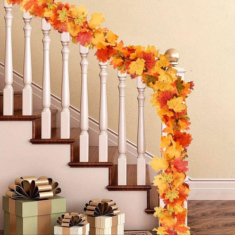Autumn Maple Leaf Garland - 1 Pack 5.8 Ft Maple