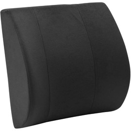 Buckhugger Traded Lumbar Support Cushion Backrest Lumbar Velour Posture Support (Black)