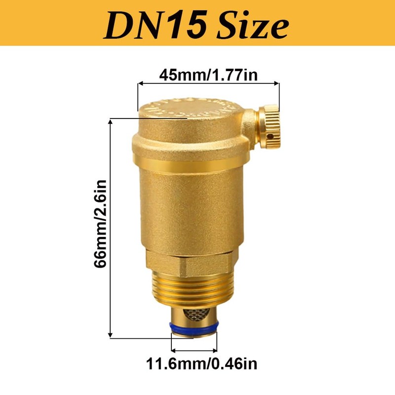 1Pcs Brass Automatic Bleed Valve, Air Vent Valve Brass Automatic