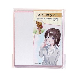 Illustration Mini Shikishi, Sunshoan, 5.3 x 4.8 inches (136 x 121 mm), Snow White, Pink, Pack of 5