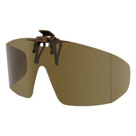 Shade Control G-Clips Polarized Clip-on Flip-up Plastic Sunglasses - Wrap Style - Polarized Brown - 65mm Wide X 55mm High (140mm Wide)
