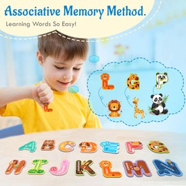 Magnetic Letters for Toddlers 1-3, 26PCS Cute Animal Alphabet Magnets Letters Learning Toys for Toddlers 1-3 Colorful Uppercase ABC Magnets for Refrigerator Best Gifts for Birthday Christmas