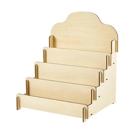 GBKDQQ Wooden Card Stand with 4 Tier Display Stand, Presentation Stand, Postcard Stand, Greeting Card Stand, Self-Installing Business Card Stand, Sticker Display Stand