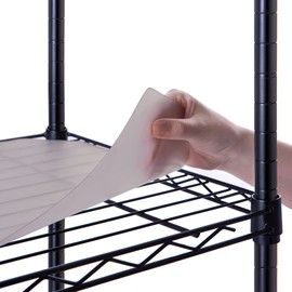 Poofzy Shelf Liners for Wire Shelving, 14 x 30 Non-Adhesive Wire Shelf Liner Plastic for Pantry, Kitchen Cabinets (4PK, Gray)