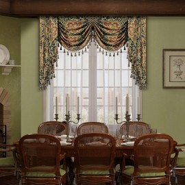 Leopard Window Waterfall Valance Curtains 1 Panel, W59 Inch