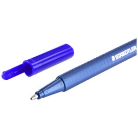 STAEDTLER 437 M-3 VE Kugelschreiber triplus ball (ergonomischer Dreikantschaft, Linienbreite M, Farbe blau, wischfest, Kartonetui mit 10 Kugelschreibern)