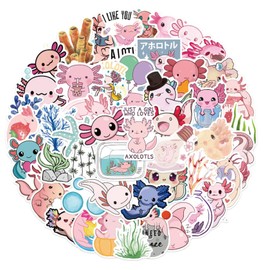 Axolotl Stickers |50PCS| Cute Reptiles Stickers, Waterproof Stickers Pack Decals for Laptop Water Bottles Bike Skateboard Luggage Computer, DIY Decoration as Gifts for Kids Girls Teens