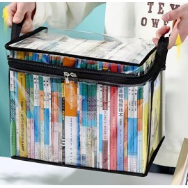 Pawleso Toy Storage Baskets, 29 L Toy Box, Storage Box for Children's Room, 38 cm Transparent Toy Box, Book Boxes, Foldable Toy Basket with Lid (Black, L, Pack of 3)