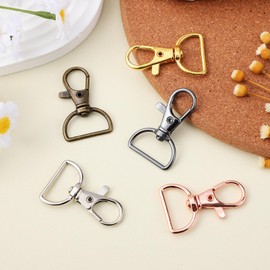DIYEAH 40pcs Lobster Keychain Clip D Rings Metal Swivel Hooks Clips DIY Keychain Clips Swivel Lobster Key Rings Keychain Accessories for Purse Hardware
