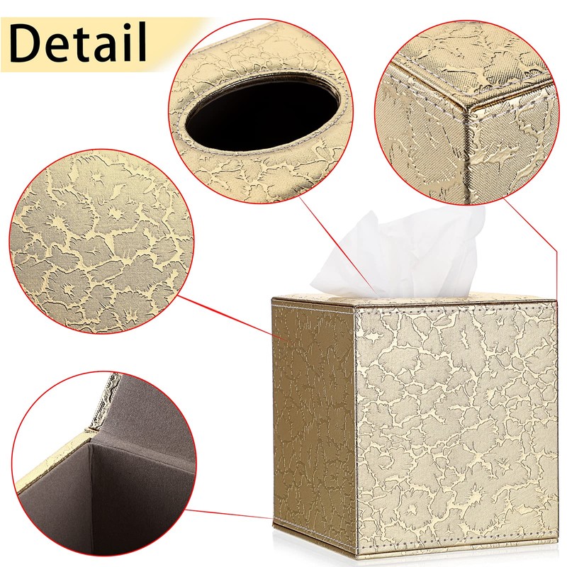 BTSKY PU Leather Household Office Cube Tissue Paper Holder Box
