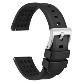 WOCCI Men's 0.8 inch (20 mm) / 0.9 inch (22 mm) Watch Strap, Fluorine Rubber Watch Band, Quick Release FKM Luxury Watch Strap, 20 mm, Rubber
