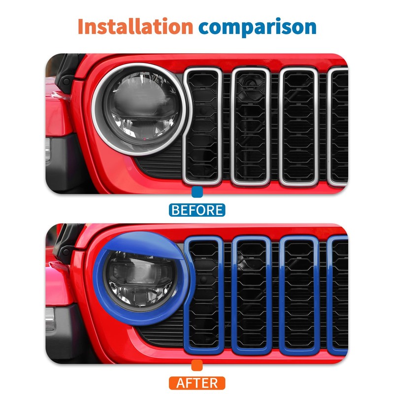 JeCar 9pcs Blue Angry Bird Style Headlight Covers & Grill