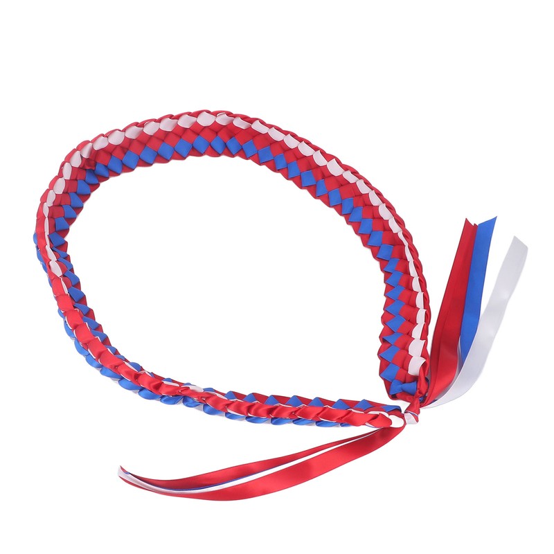 120CM Graduation Ribbon Lei Adjustable Handmade 4 Strands Braided Necklace