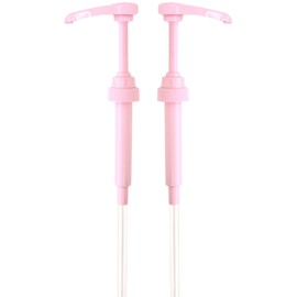 Pink Coffee Syrup Pump for 750 ml Bottles (Pack of 2) Fits Jordans Skinny, Torani, DaVinci, Upouria and (Monin 1 Liter Plastic Bottles Only)