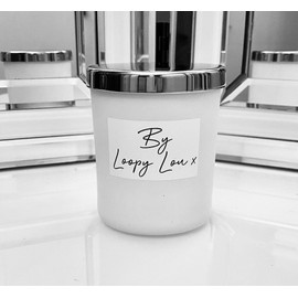 Weiße Patschuli-Kerze, 20 cl, handgegossen, mit hohem Duft