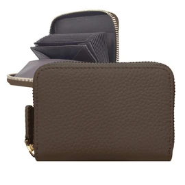Giselle Card Case, Mini Wallet, Women's, Men's, Card Slots, Large Capacity, Bellows, Cowhide Leather, Magnetic Closure, Coin Slot, Coin Case, Notes Won’t Fold, Mocha