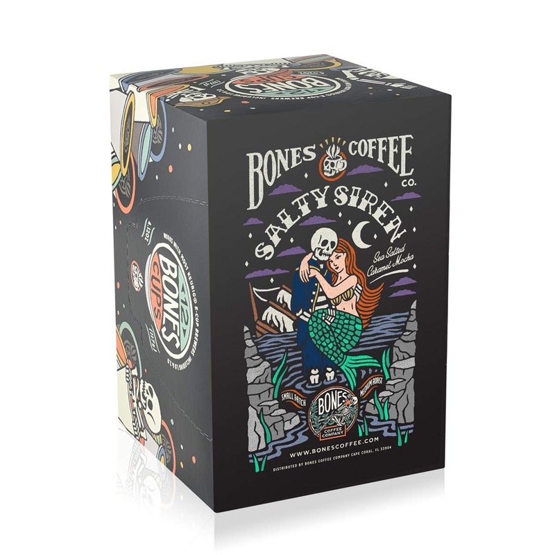 Bones Coffee Company Flavored Coffee K Cups, Salty Siren -