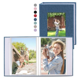 vivinin 2 Pack Photo Album 5x7, Linen Cover Photo Book, Small Photo Album Book for 36 Pockets Hold 72 Pictures, Picture Book for Photos Family Anniversaries Baby Vacations (Blue)