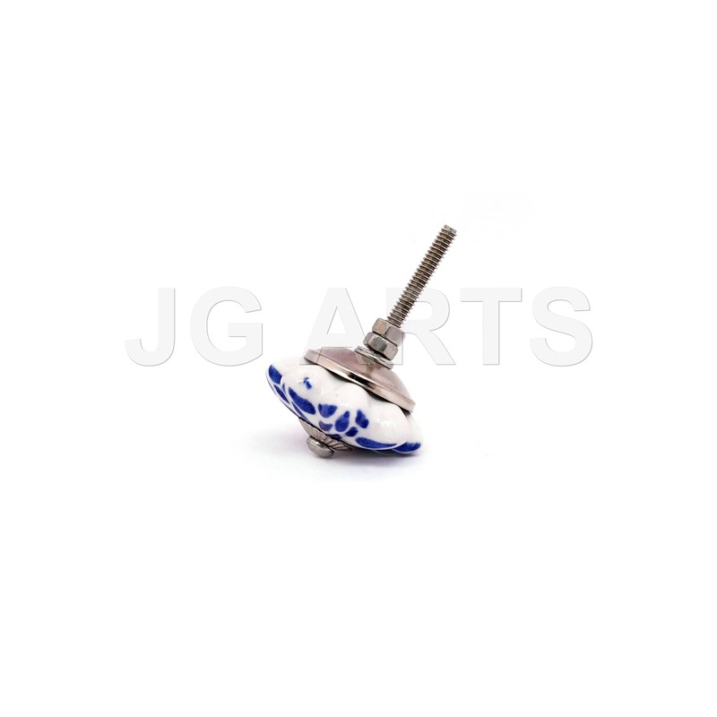 Jaipur Market 6 Count Decorative Ceramic Drawer Pull Knobs Blue