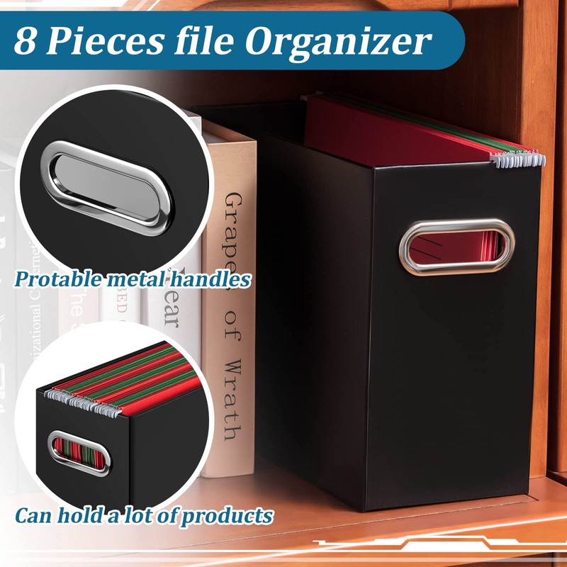 Jutom File Organizer, 8 Packs Cardboard File Storage Folder Letter