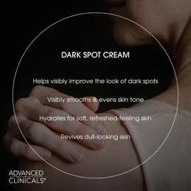 Advanced Clinicals Dark Spot Therapeutic Cream with Vitamin C. Hydroquinone Free. For Age Spots, Blotchy Skin. Face, Hands, Body. Large 8oz Tube. (Two - 8oz)