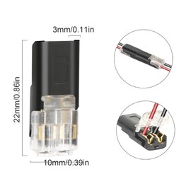 2-Pin Cable Connector Plug, Pack of 12 Car Plugs 18-22 AWG for Fast Cable Splices, Crimp Connector with Insulation for Safe Electrical Installation, Car, Motorcycle, Boat