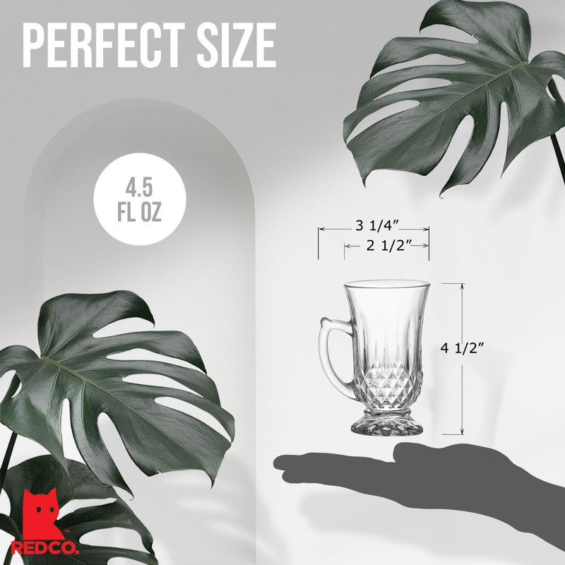 Red Co. 6-Pack Classic Clear Cut Glass 4.5 Oz Footed