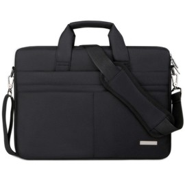 Ogetok 17.3 Inch Laptop Briefcase Shoulder Bag, Large Carry On Laptop Case Business Computer Messenger Bag Carrying Cover with 3D Shock Absorption Compartment & Luggage Strap for Men Women