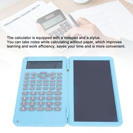 Scientific Calculator with Notepad, 12-Digit Large Screen, Math Calculator with 6 Inch LCD Writing Tablet & Stylus, Support 2 Line Display, Foldable Calculator for School, Office