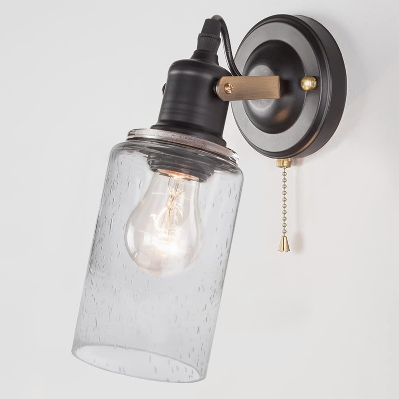 Skelang Clear Glass Shade, Seeded Light Shade, Lampshade with 1-5/8