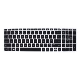 Silicone Keyboard Cover Skin Compatible with 15.6" HP Pavilion 15-ab 15-ac 15-ae 15-af 15-an 15-ak 15-as 15-ay 15-au 15-ba 15-bc 15-bk 15-ax Series, HP Envy x360 m6-ae151dx m6-p113dx m6-w (Black)