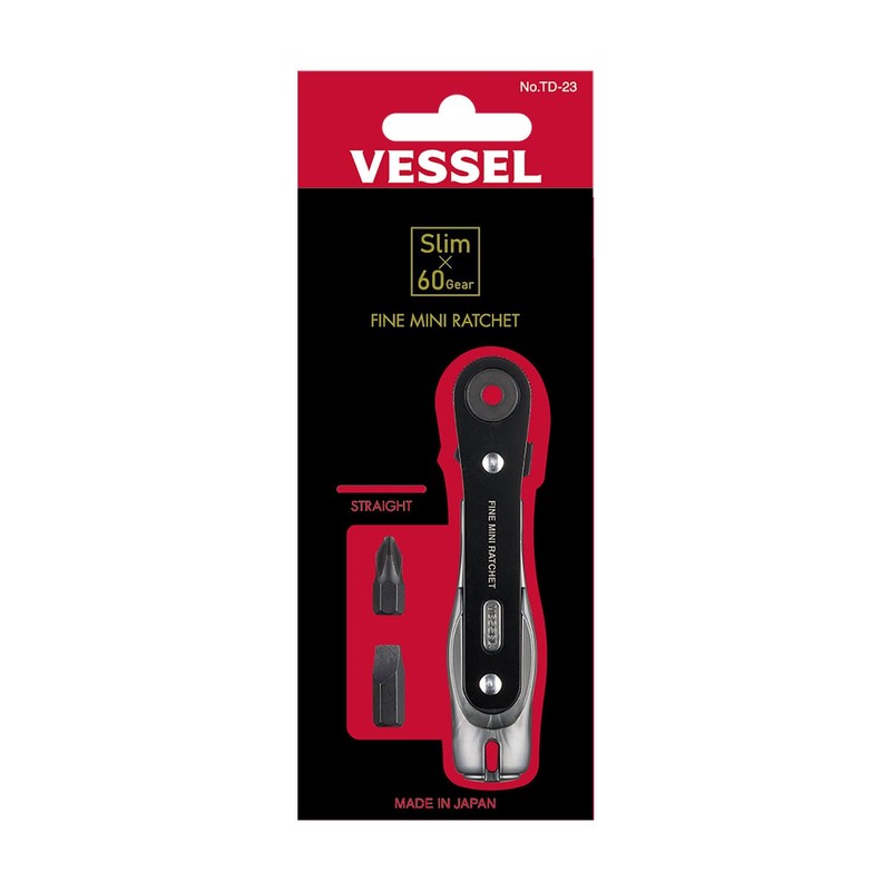 Vessel TD-23 Ultra Thin Fine Mini Ratchet Screwdriver Straight Type