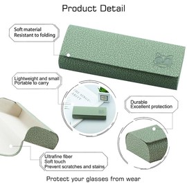 YEIN Glasses Case Hard Shell Eyeglasses Case Linen Fabrics Protective Case for Sunglasses Eyeglasse for Men Women (green)