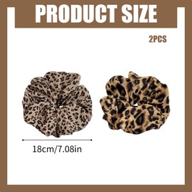 CutitiUU Set of 2 leopard print hair bands, large leopard hair bands, leopard print hair bands, scrunchie hair band made of 100% mulberry silk, luxurious scrunchie
