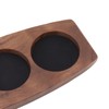 Boat Shape Coffee Tamper Holder Walnut Wood Coffee Distributor Holder