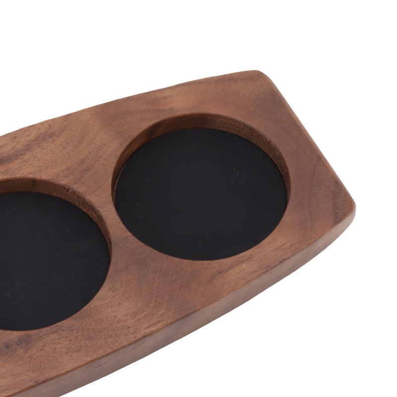 Boat Shape Coffee Tamper Holder Walnut Wood Coffee Distributor Holder