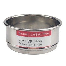 LABALPHA LABALPHA 20 Mesh Lab Sieves, Test Sieve #20 Mesh, 4' Diameter, 304 Stainless Steel Wire Cloth (0.9mm)