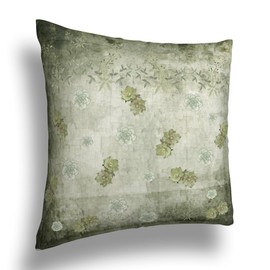 YAJUFANG Sage Green Wallflowers Velvet Throw Pillow Covers Sofa Pillowcase Car Square Throw Pillowcases Home Decoration 18x18Inch, Style 4, WXB6666