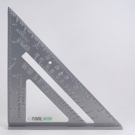 Cal Hawk Carpenter Speed 7" Aluminum Square Combination Protractor Framing Tool Square